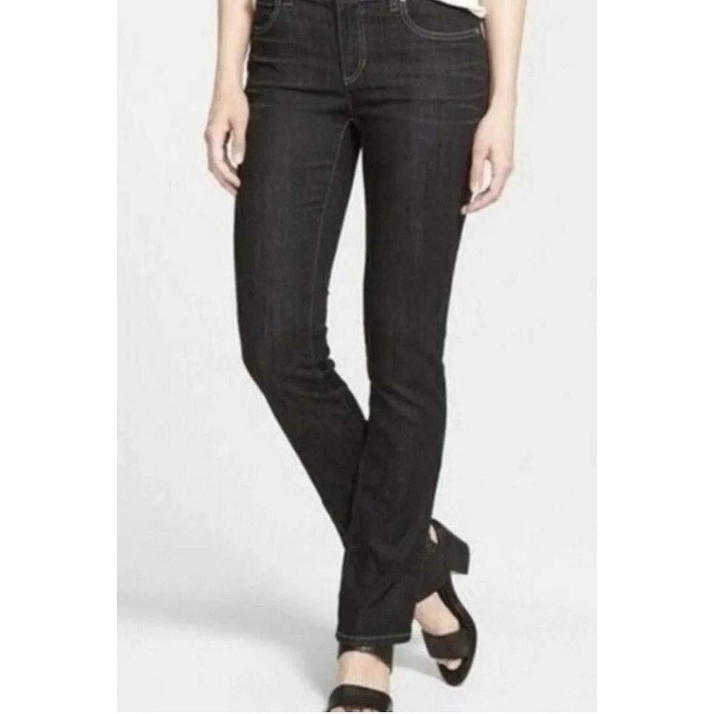 Eileen Fisher Jeans Women's Black Fade Straight Leg Organic Cotton Denim Size 4